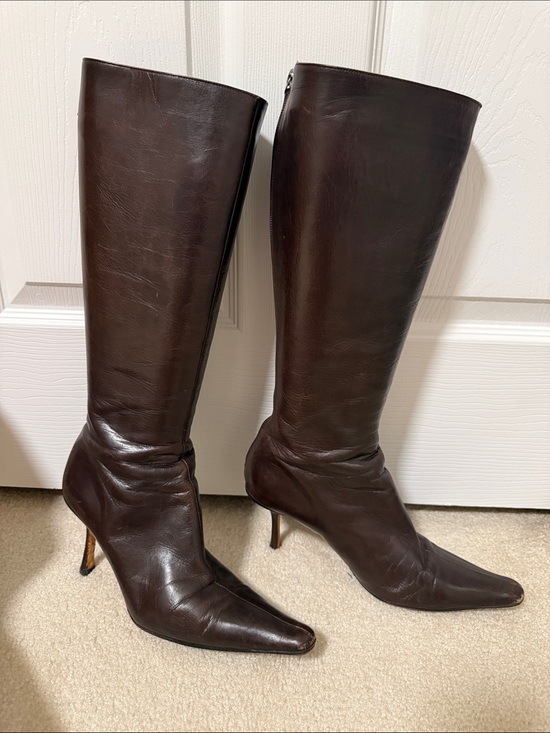 Jimmy Choo Shoes - Jimmy Choo London Brown Soft Italian Leather Knee-High Stiletto Pointed Toe